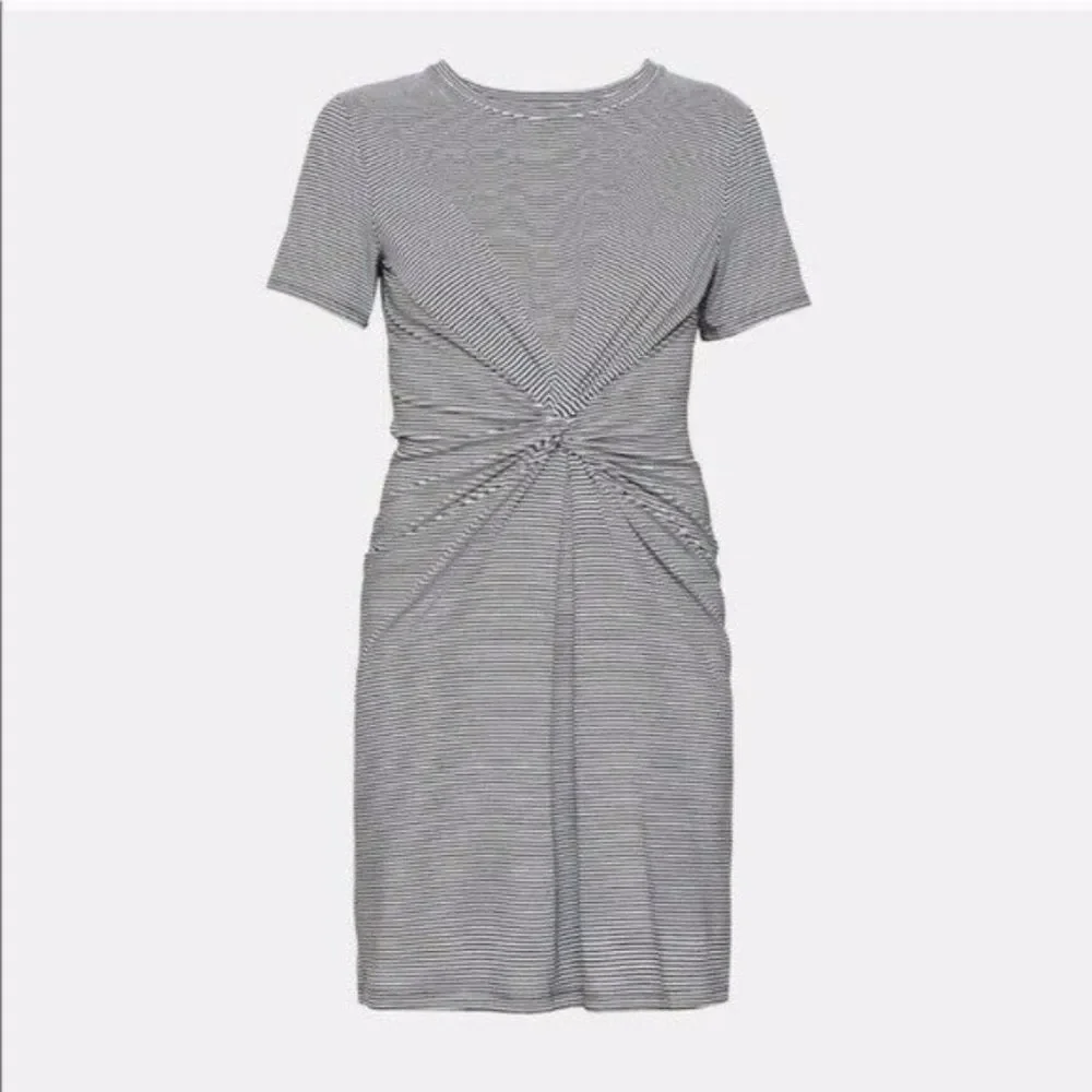 Theory Knotted Striped Pima Cotton Dress - Picture 3 of 6